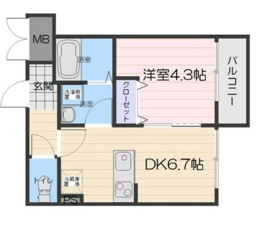 シェリル清荒神の物件間取画像